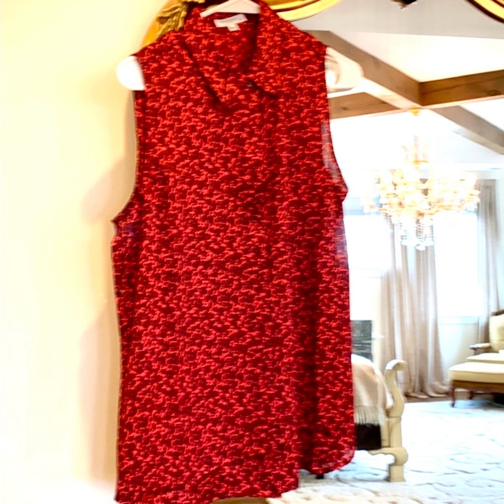 NWOT Equipment Red and Black Sleeveless Top